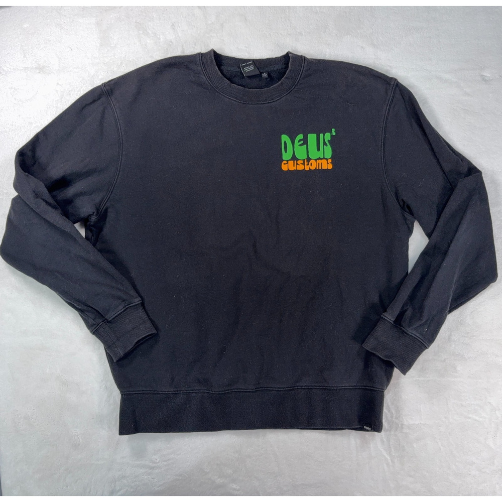 Deus Ex Machina Customs Crewneck Sweatshirt Black Size L